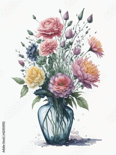 vase of flowers clipart white background
