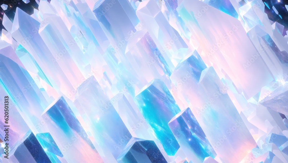 Magic crystal growth, abstract geology structure with blue and purple pastel colors, glassmorphism and holographic gradients, refraction effect, background, AI Generated Magic crystal growth, abstract geology structure with blue and purple pastel colors, glassmorphism and holographic gradients, refraction effect, background, AI Generated