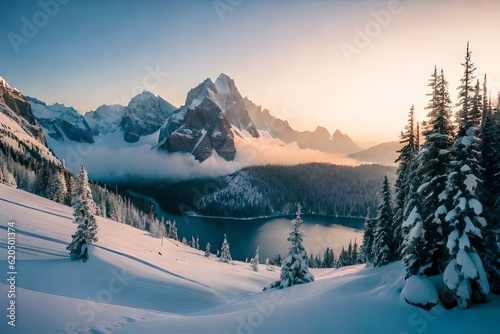 winter landscape in the mountains