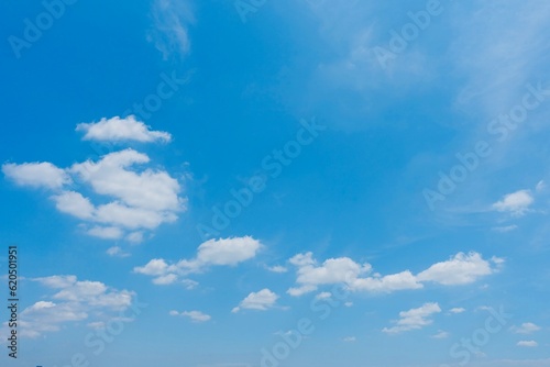 爽やかな青空に浮かぶちぎれ雲 空の背景 
