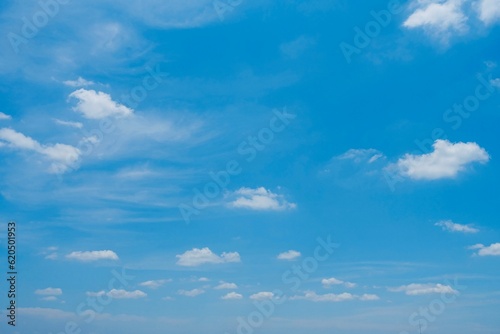 爽やかな青空に浮かぶちぎれ雲　空の背景
 photo
