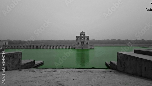 Hiran Minar, June, 15, 2018: The Deer Tower is 17th-century Mughal-era complex located in Sheikhupura, built in 1606, at the site of a game reserve in honor of Mughal Emperor Jahangir's pet antelope photo