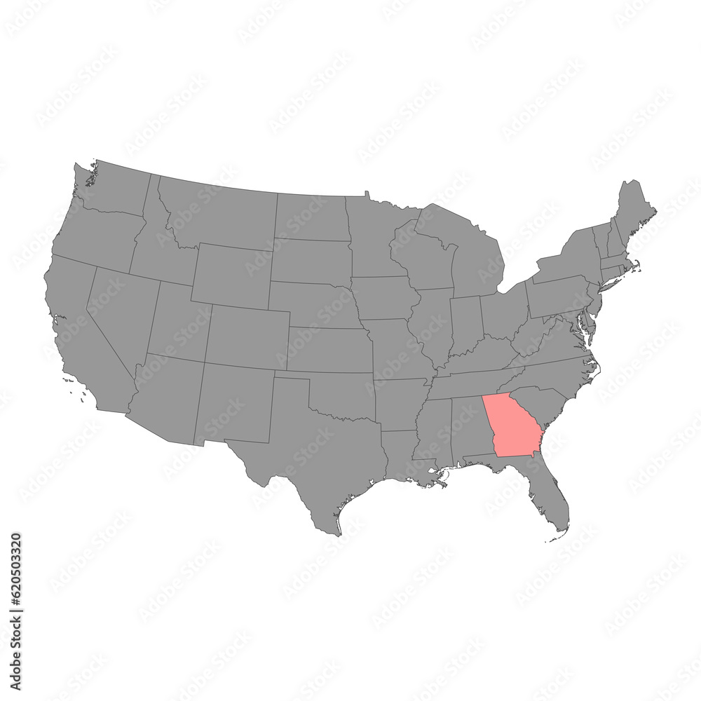 Georgia state map. Vector illustration.