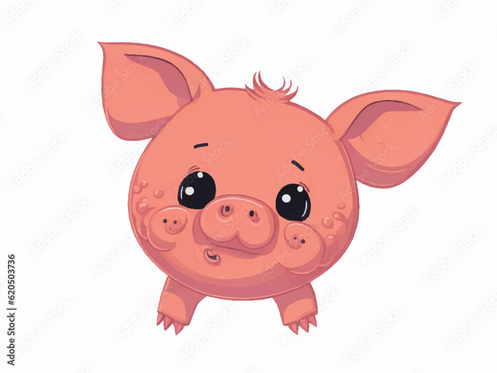 vector illustration of cute pig cartoon isolated on white background vector illustration of cute pig cartoon isolated on white background