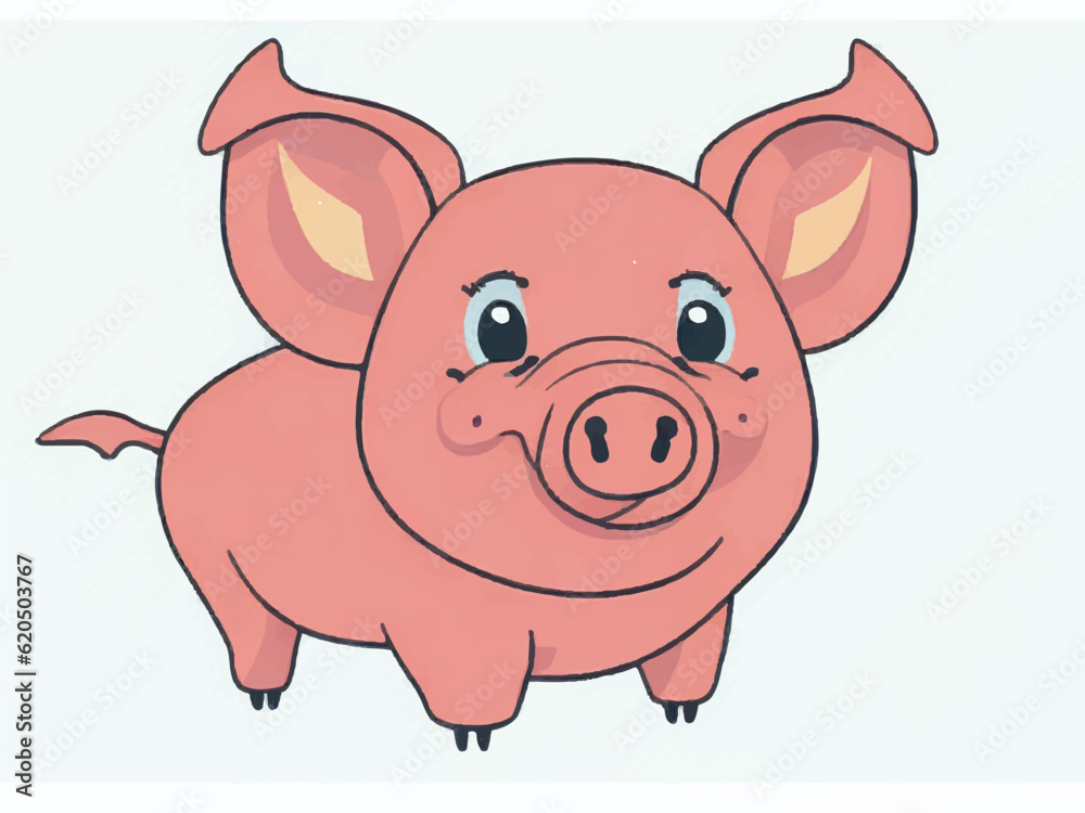 vector illustration of cute pig cartoon isolated on white background vector illustration of cute pig cartoon isolated on white background