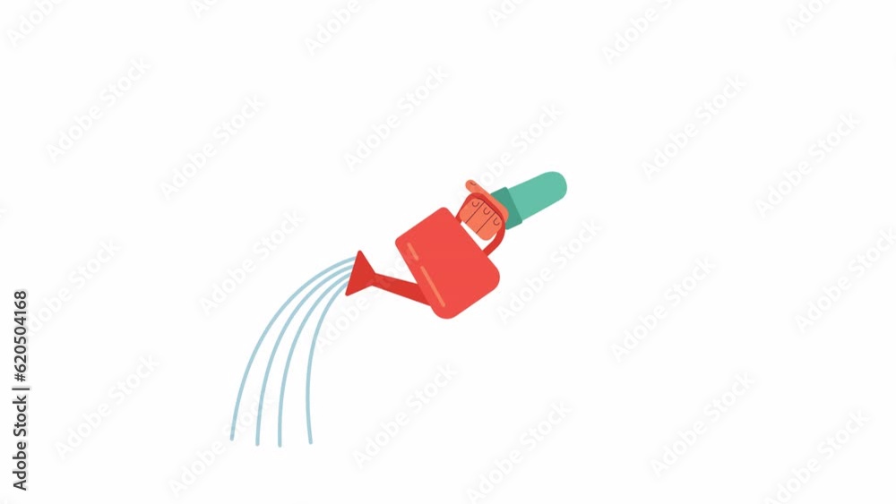 Hand holding watering can 2D character hand animation