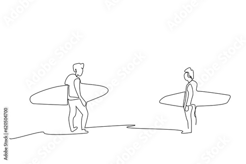 young boy surfing surfboard water sport lifestyle line art