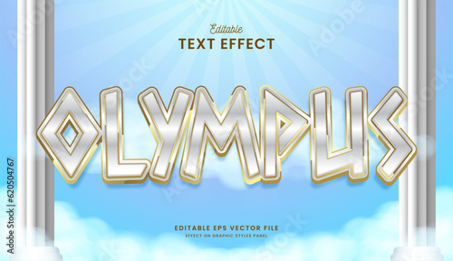 decorative editable silver olympus text effect vector design photo
