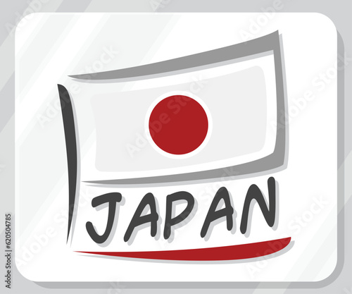 Illustration of Japan Pride Flag Icon

