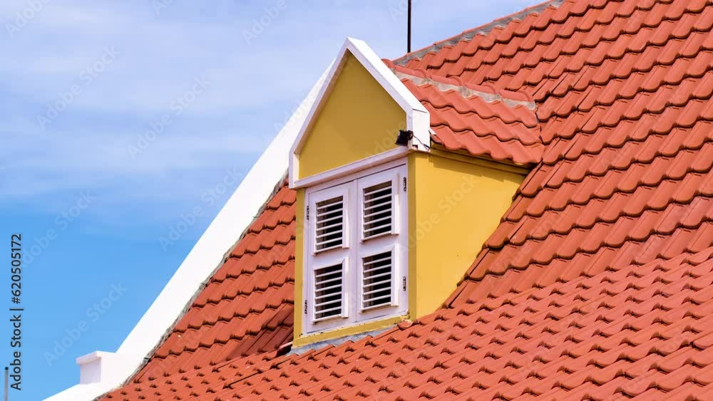 4k 60fps closeup slider reveal of Caribbean manor AKA landhuis Wechi in Curacao, classic yellow white red color and tiles 4k 60fps closeup slider reveal of Caribbean manor AKA landhuis Wechi in Curacao, classic yellow white red color and tiles