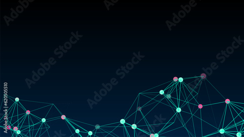 Business futuristic backdrop. Network connection structure cyberspace with moving particles. Abstract cyber security background.