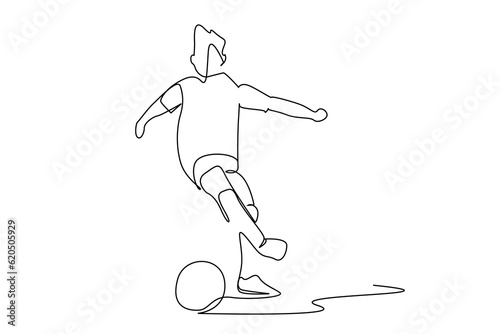 kid young boy playing soccer football sport lifestyle line art