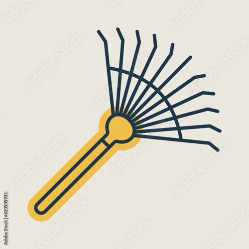Rake for loosening ground and collecting leaves