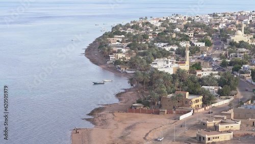 Assala District By The Red Sea in Dahab, Egypt - Aerial Shot photo