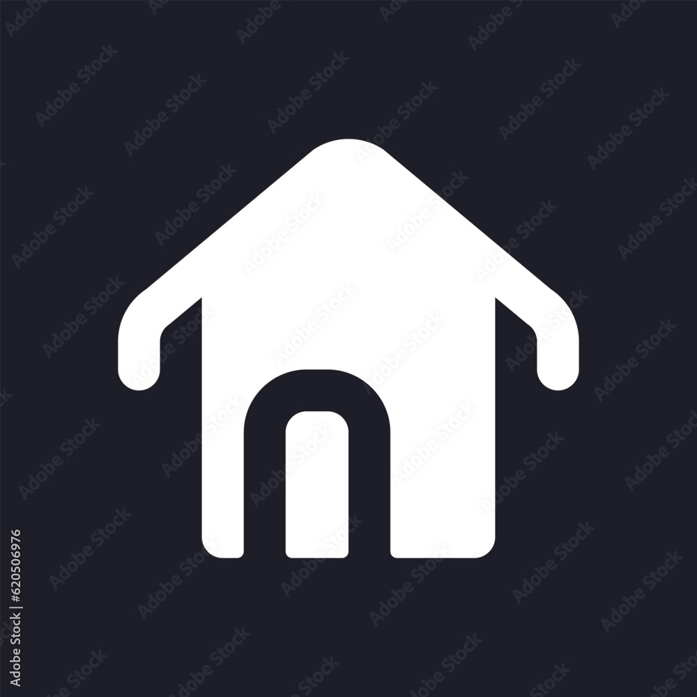 House dark mode glyph ui icon. Homepage button. App interactive element. User interface design. White silhouette symbol on black space. Solid pictogram for web, mobile. Vector isolated illustration House dark mode glyph ui icon. Homepage button. App interactive element. User interface design. White silhouette symbol on black space. Solid pictogram for web, mobile. Vector isolated illustration