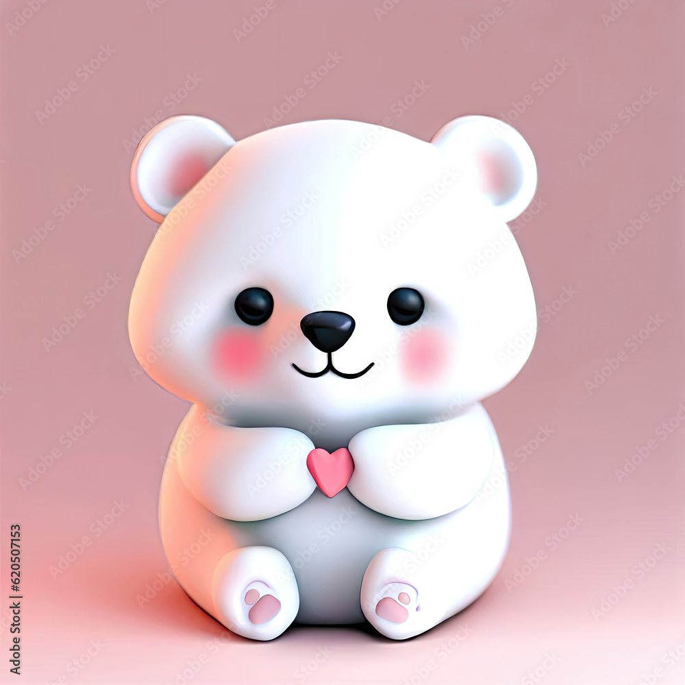 Obraz premium white bear 9, Generative AI design.