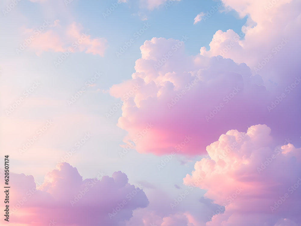 abstract beautiful pastel pink sky and clouds.Generative AI