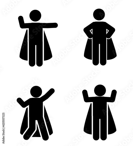 SUPERHERO STICK FIGURE ILLUSTRATION