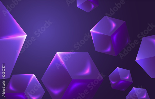 Purple mystique cube abstract background template. Background template with an elegant design concept for banner, flayer, etc.
