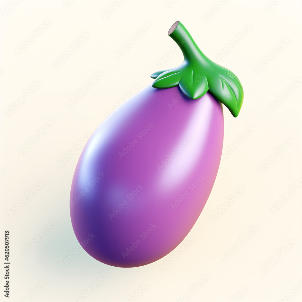 3d rendering of eggplant, healthy food icon 3d rendering of eggplant, healthy food icon