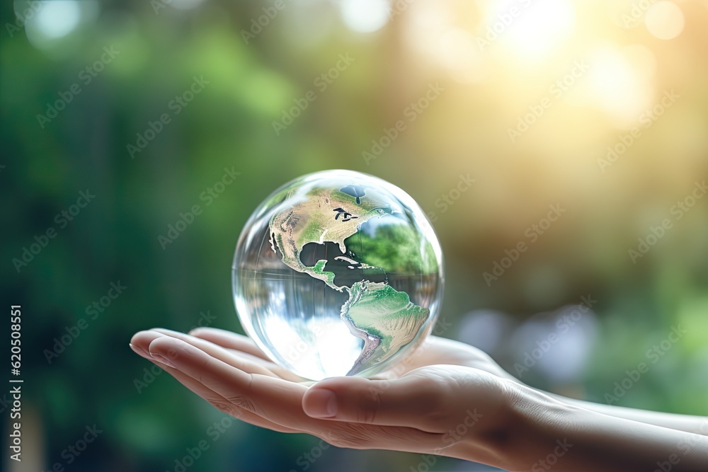 environment social governance concept Hand holding globe environment social governance concept Hand holding globe