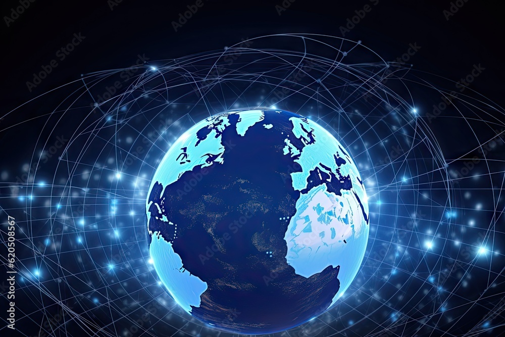 digital round globe showing the virtual connectivity digital round globe showing the virtual connectivity