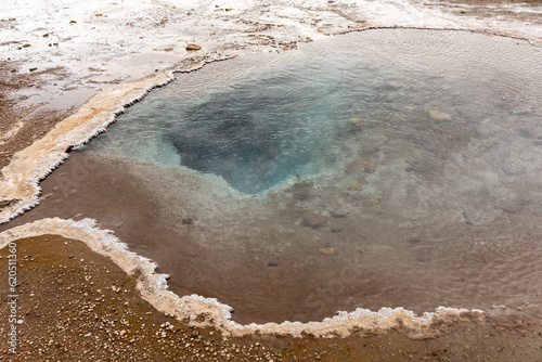 The southern pool of Blesi Hot Spring in Haukadalur Valley, Iceland