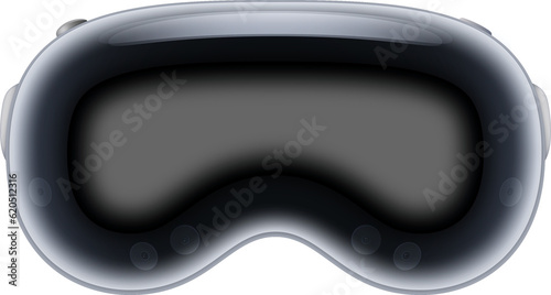 VR Headset vector mockup illustration. Vectorial virtual reality glasses mock up visor, isolated goggles no background. photo