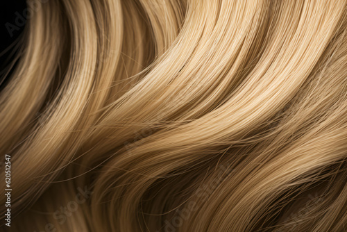 Blonde hair texture  well-groomed hair  macro  closeup  Generative AI