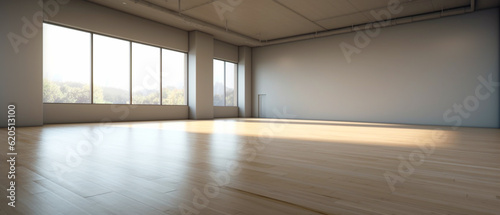 Interior empty white apartment. Modern design. Big light room with copy space. Generative AI  