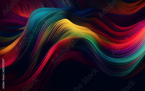 Colourful wavy abstract background, Generative AI