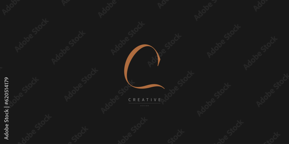 Unique letter C logo design. Luxury initial monogram. Creative elegant design letter C Unique letter C logo design. Luxury initial monogram. Creative elegant design letter C