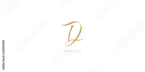 Unique letter D logo design. Luxury initial monogram. Creative elegant design letter D