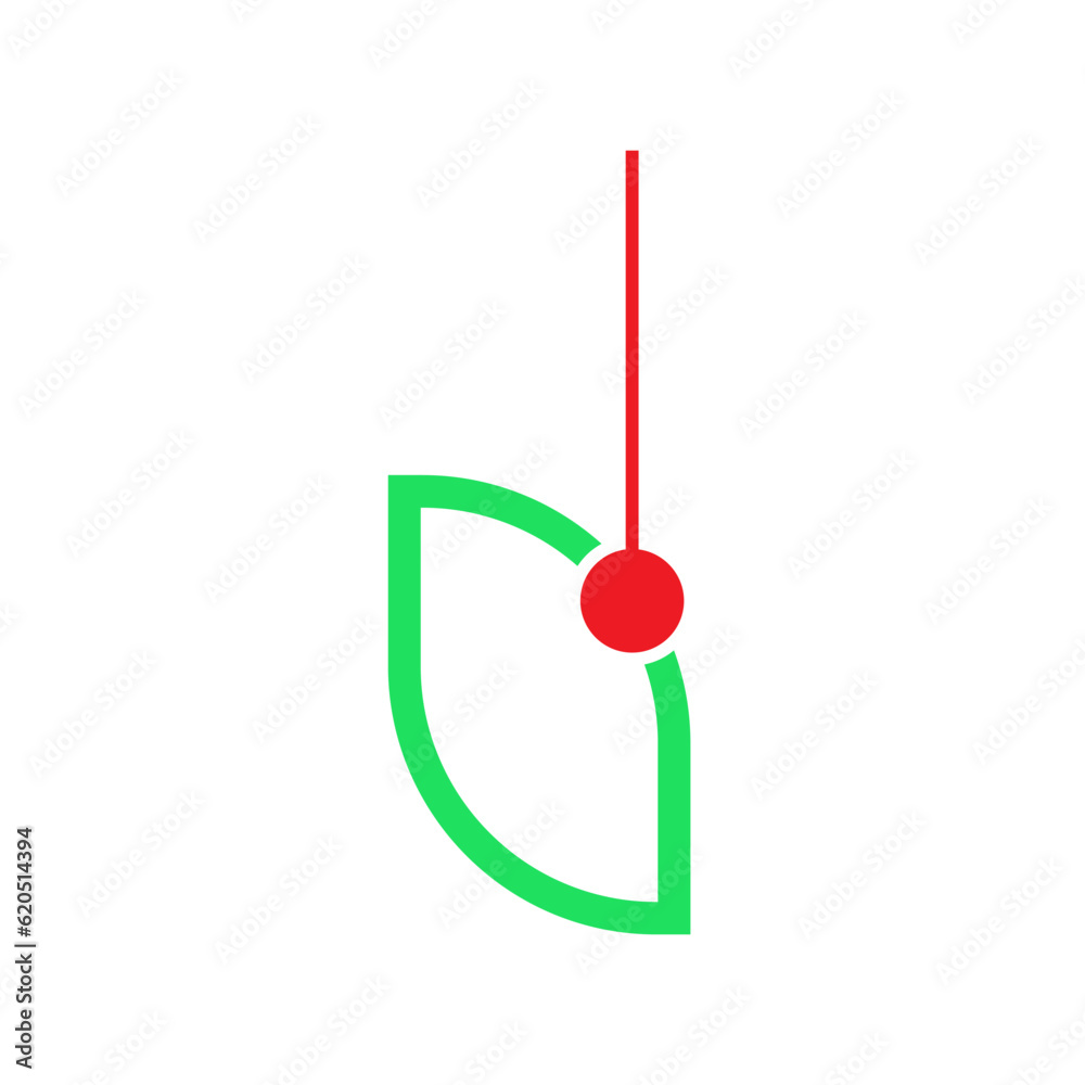 Blank green leaf with red line vector design element. Abstract customizable symbol for infographic with blank copy space. Editable shape for instructional graphics. Visual data presentation component Blank green leaf with red line vector design element. Abstract customizable symbol for infographic with blank copy space. Editable shape for instructional graphics. Visual data presentation component