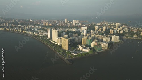 Aerial Nariman Point, Hotel skyscrapers in Mumbai Peninsula, India photo