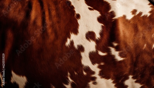 Brown and white cowhide texture, Generative AI photo
