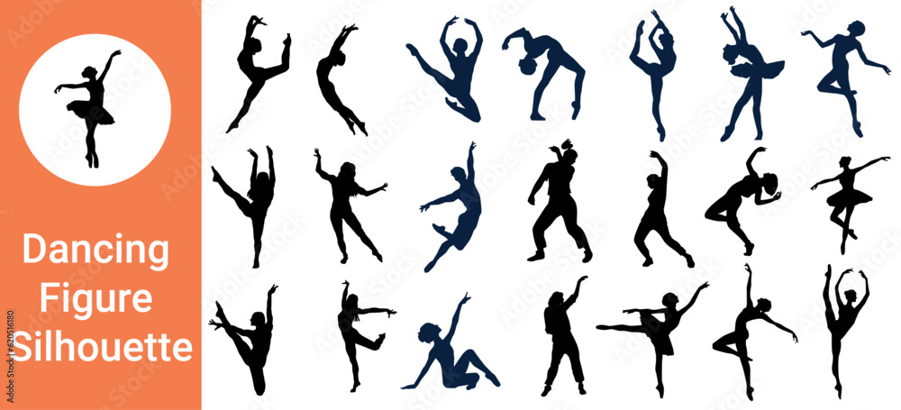 Dancing Figure Silhouette,  silhouette, vector, people, woman, dance, dancing, athlete, action, silhouettes, dancer