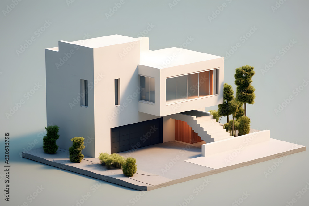 Fototapeta premium 3d minimalist modern house Made with Generative AI