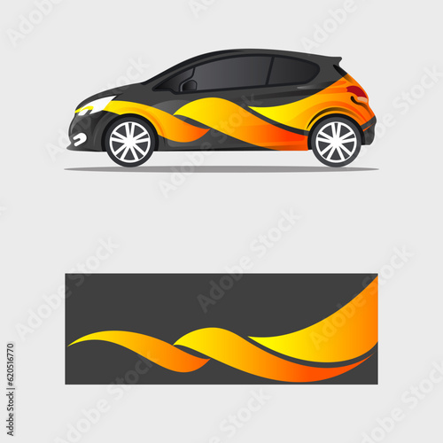 wrapping car decal flame wave design vector
