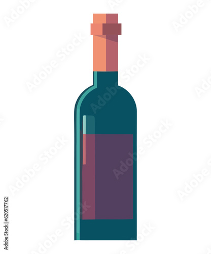 Wine bottle, alcohol drink illustration