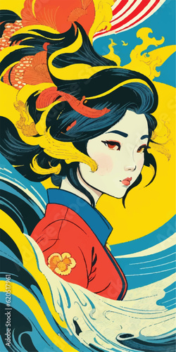 beautiful woman vietnamese girl vector