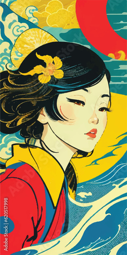 beautiful woman vietnamese girl vector