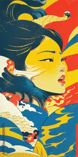 beautiful woman vietnamese girl vector
