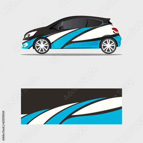 wrapping car decal wavy design vector