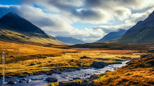 Majestic Scottish Highlands, breathtaking landscape, Generative AI