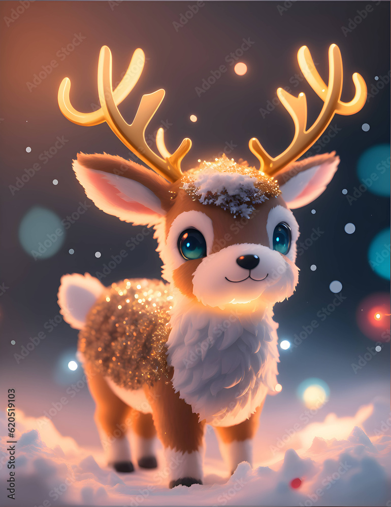 christmas reindeer with nose