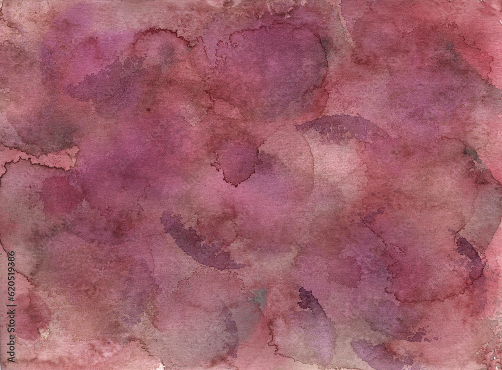 Watercolor abstract spotted red background, splashes and drops,colored dots, red spots on the background