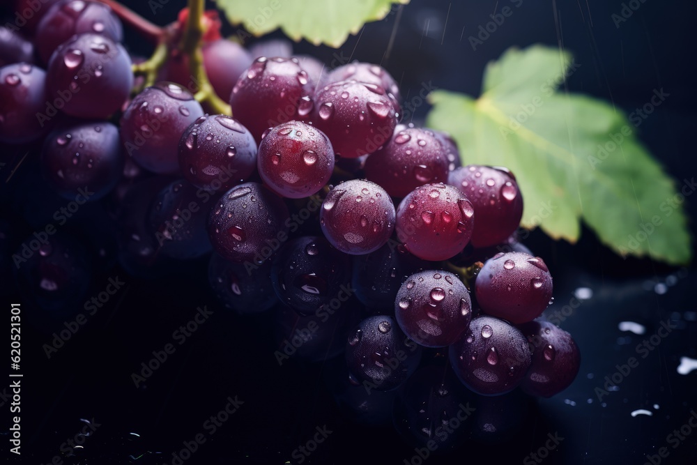 Purple grapes Generative AI