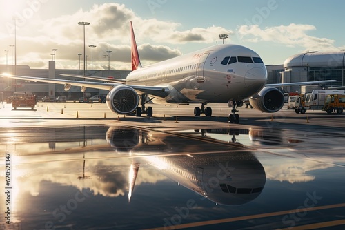 Reflection of airplane touchdown at Auckland airport 
 Generative AI