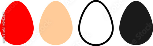 Set egg icons, Easter signs on transparent background, SVG